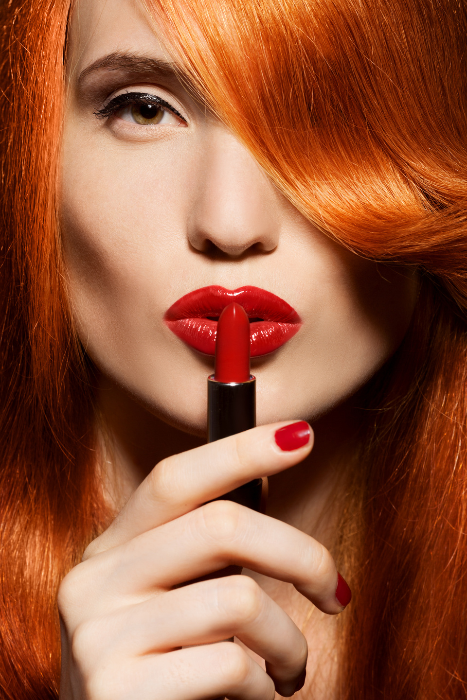 Beautiful Girl. Red Lipstick